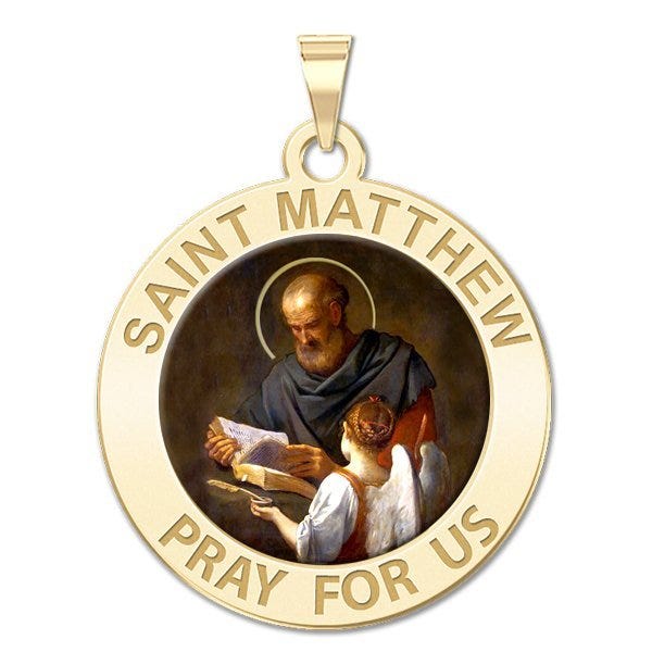 Saint Matthew Religious Medal Color