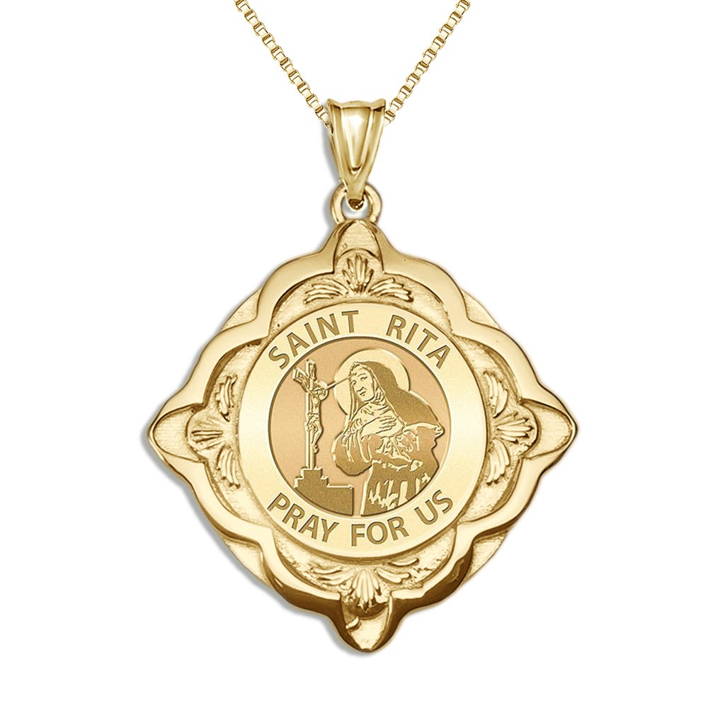 Saint Rita Cathedral Round Religious Medal