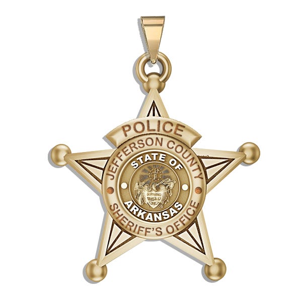 Personalized 5-Point Star Arkansas Sheriff Badge with Rank, Number & Dept.