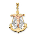 14k Tri-Color Mariner Crucifix Pendant
