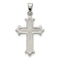 Sterling Silver Polished and Textured Cross Pendant