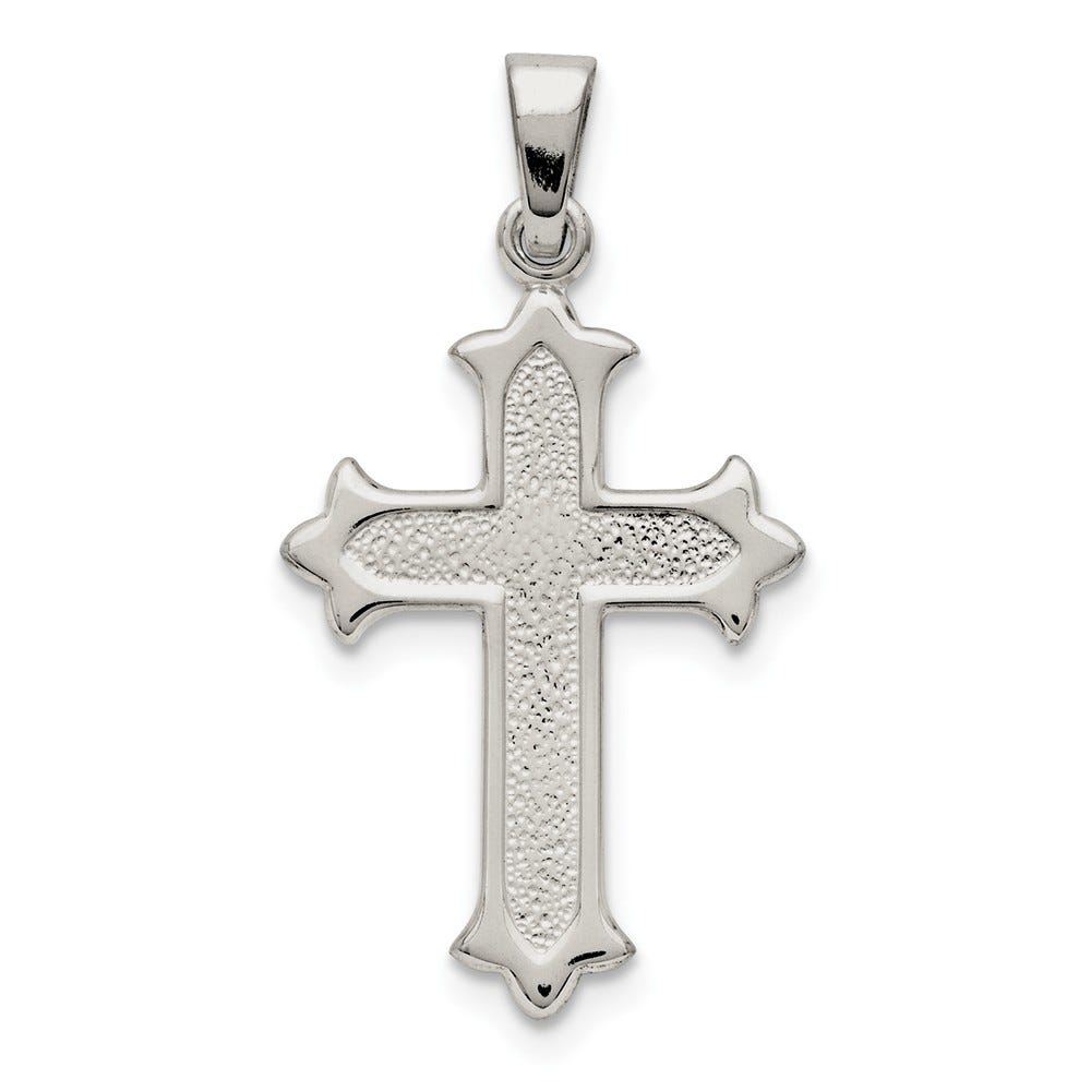 Sterling Silver Polished and Textured Cross Pendant
