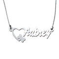 Personalized Name Necklace w/ Heart and DogBone