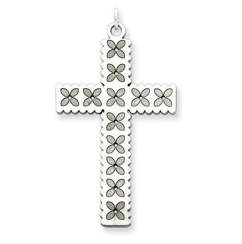 Sterling Silver Laser Designed Cross Charm