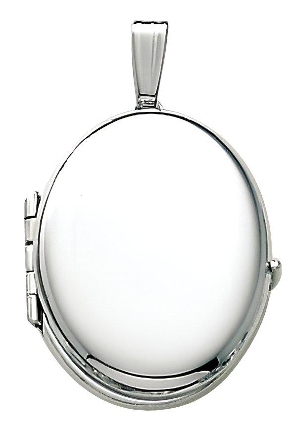 14K White Gold Oval Four Photo Locket