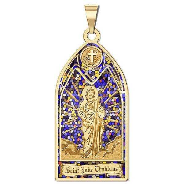 Saint Jude Thaddeus - Stained Glass Religious Medal