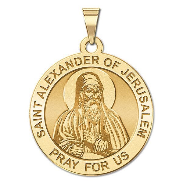 Saint Alexander of Jerusalem Round Religious Medal