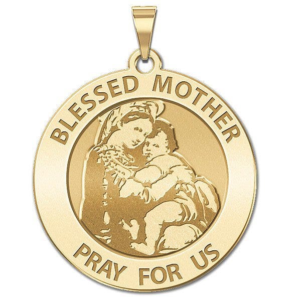 "Blessed Mother" Virgin Mary Round Religious Medal