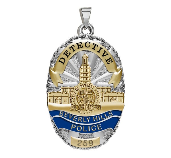 Personalized Beverly Hills Police Badge with Your Rank and Number