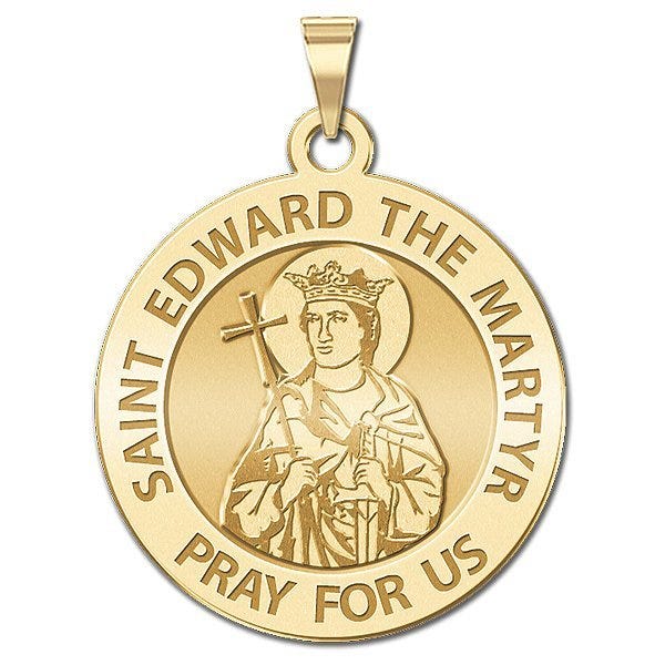 Saint Edward the Martyr Round Religious Medal "EXCLUSIVE"