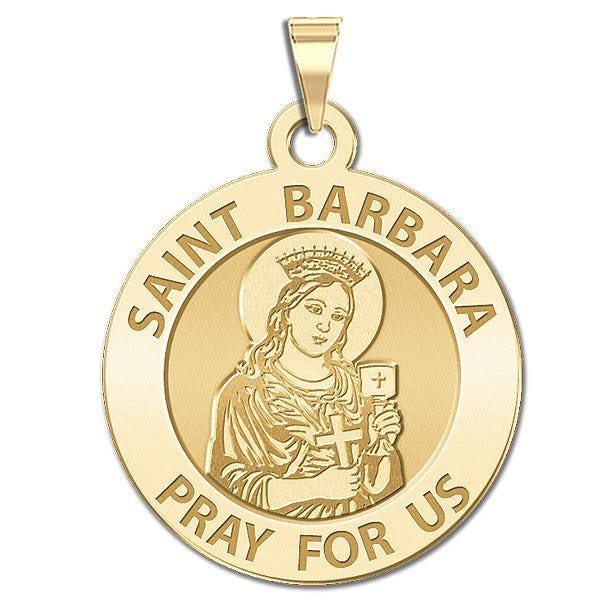 Saint Barbara Round Religious Medal