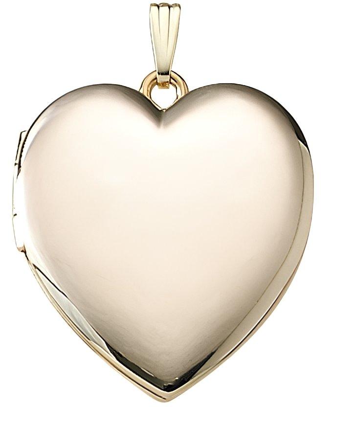 Solid 14K Yellow Gold Large Heart Photo Locket