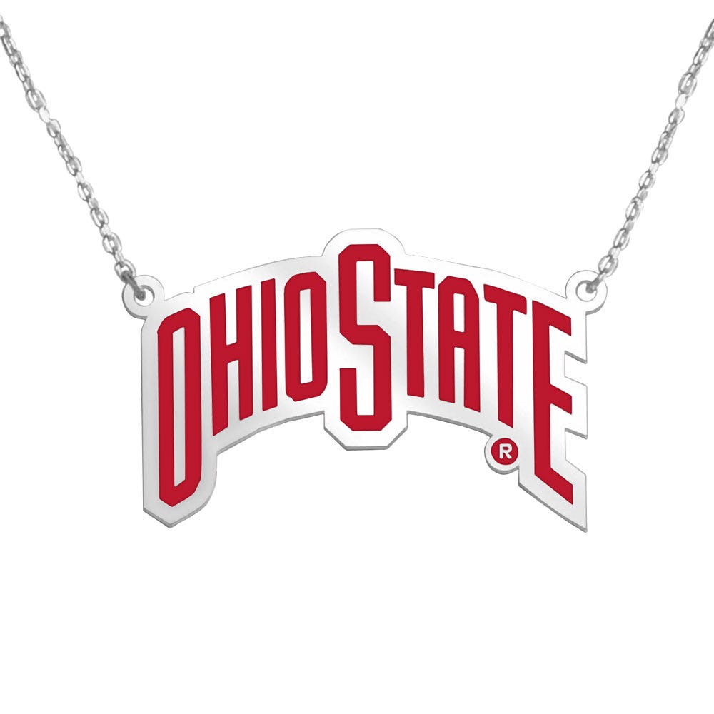 Ohio State University Color Enamel Banner Necklace