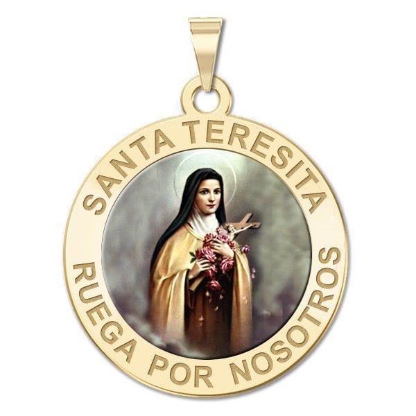 Santa Teresita Religious Color Round Medal "EXCLUSIVE"