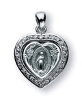 Sterling Silver Miraculous Medal w/ Cubic Zirconias