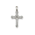 14k White Gold Passion Diamond Cross Pendant