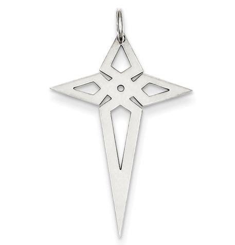 Sterling Silver Laser Designed Cross Pendant