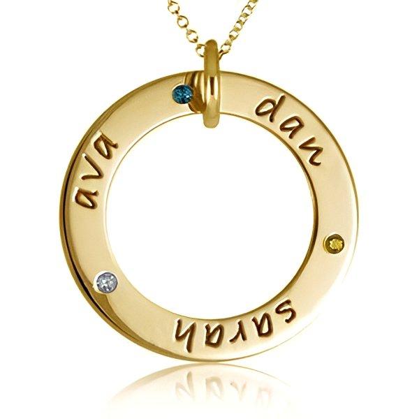 Personalized Three Birthstones Disc