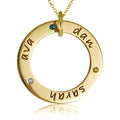 Personalized Three Birthstones Disc