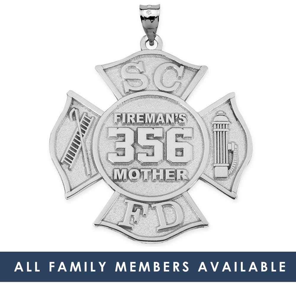Family Member's Firefighter Badge w/ Your Number & Department Initals