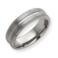 Tungsten Grooved 7mm Brushed and Polished Wedding Band