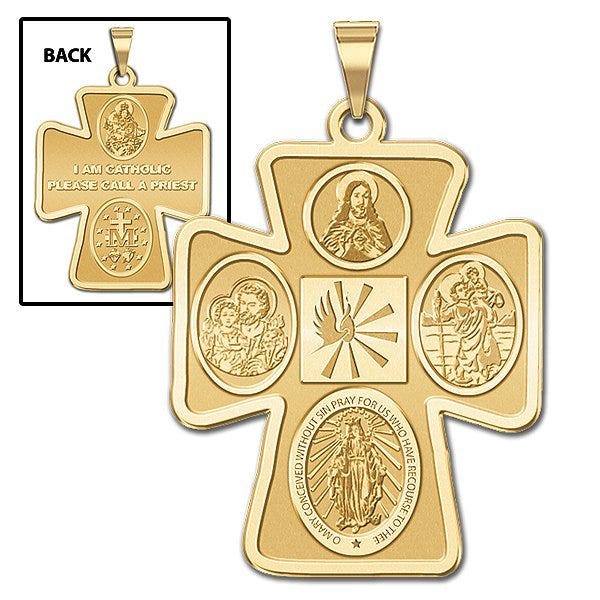 4 Way Cross Religious Medal