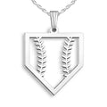 Baseball Stitching Homeplate Cut-Out Pendant or Charm