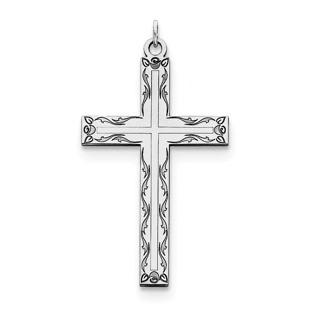 Sterling Silver Laser Designed Cross Pendant