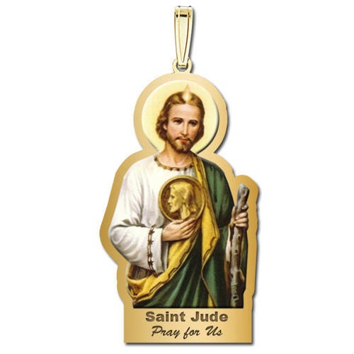 Saint Jude Outlined Color Religious Medal  "EXCLUSIVE"