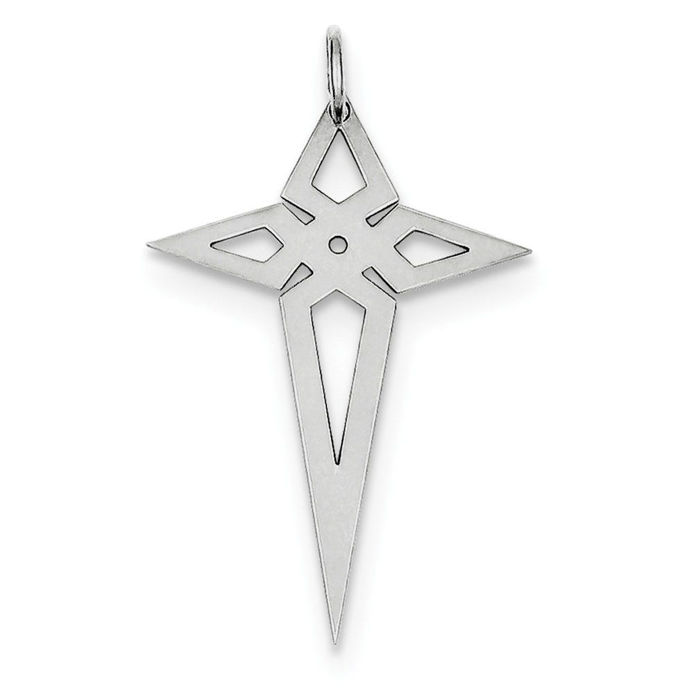Sterling Silver Laser Designed Cross Pendant