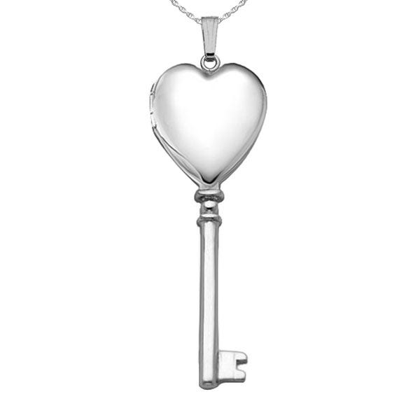 Silver Classic Key Heart Photo Locket
