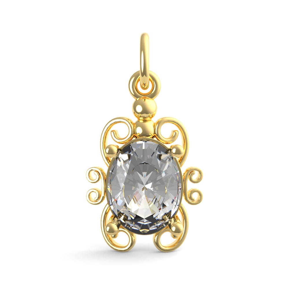 Filigree April Stone Charm (4764-004)