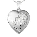 14K White Gold Flower Photo Locket