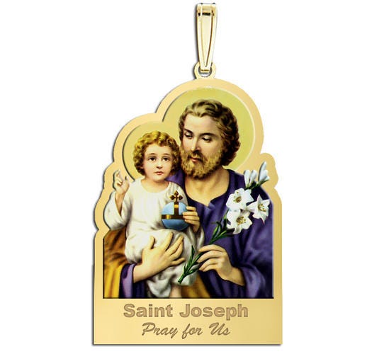 Saint Joseph Outlined Religious Medal "Color EXCLUSIVE"