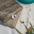 Memorial Adjustable Round Photo Engraved Bracelet