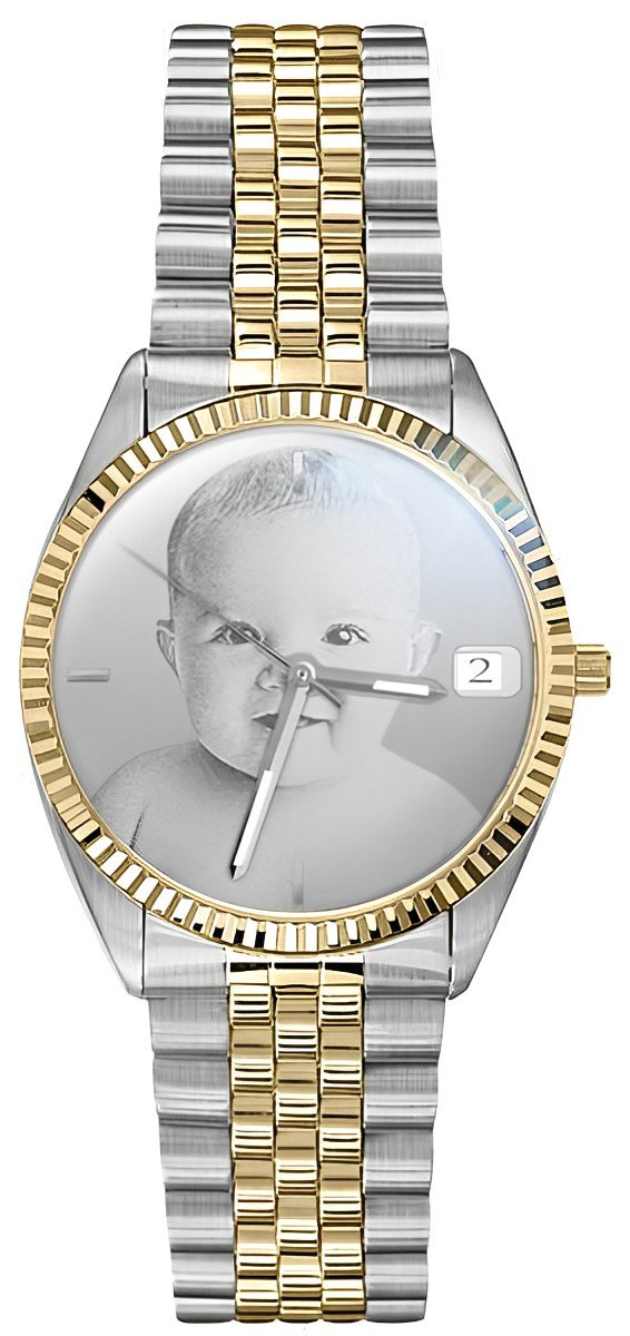 Men's Custom Swiss QuartzLine Photo Laser Watch