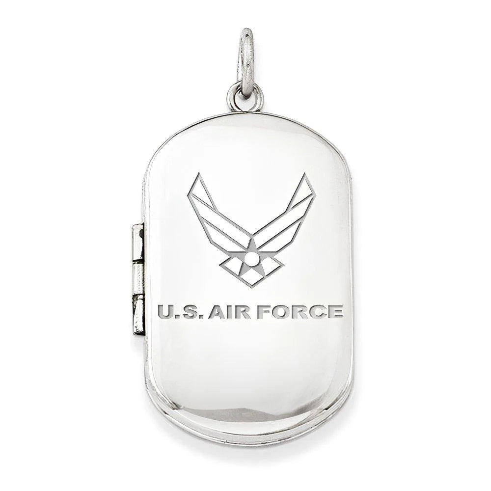 Silver Air Force Dogtag Locket