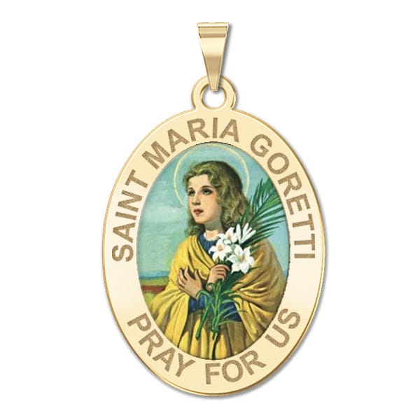 Saint Maria Goretti - Oval Color Religious Medal