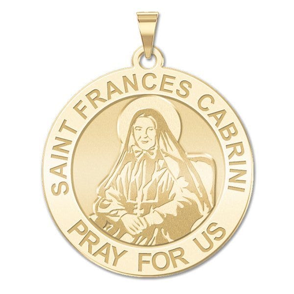 Saint Frances Cabrini Round Religious Medal