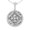 Silver Cubic Zirconia or CZ Round Photo Locket