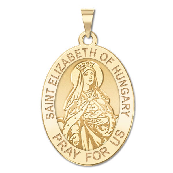 Saint Elizabeth of Hungary Oval Religious Medal