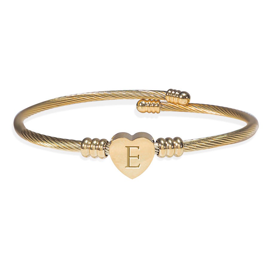 Custom Initial Bangle Bracelet