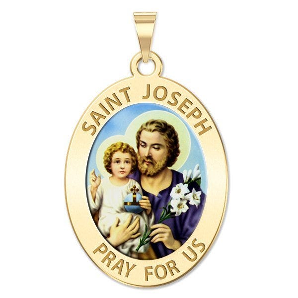 Saint Joseph Religious Oval Color Medal "EXCLUSIVE"