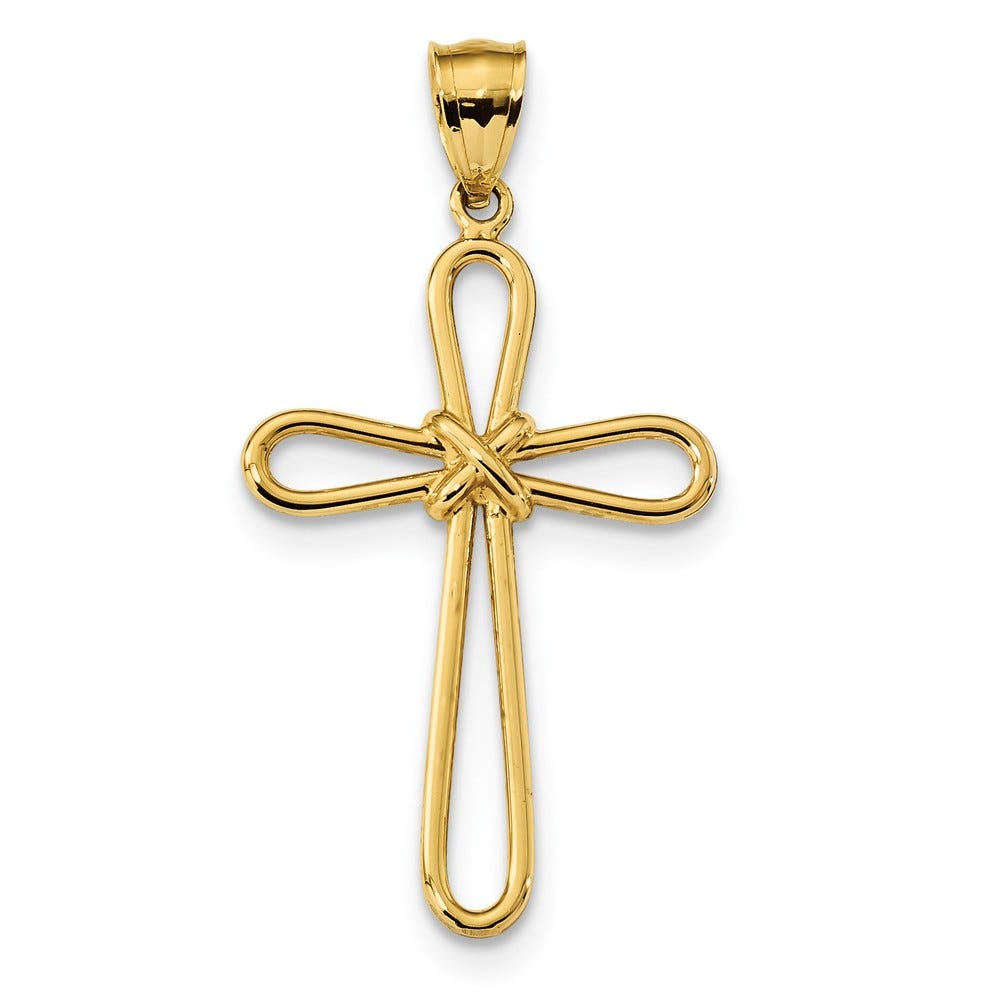 14k Polished Rounded Cross w/-X- Center Pendant