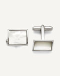 Stainless Steel Polished Mother Of Pearl Cufflinks