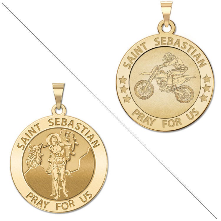 Motocross - Saint Sebastian Doubledside Sports Religious Medal