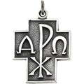 Sterling Silver ALPHA & OMEGA CROSS