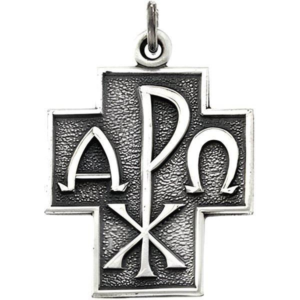 Sterling Silver ALPHA & OMEGA CROSS