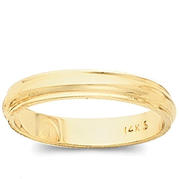 14k Yellow Gold 4mm Domed Series Wedding Band