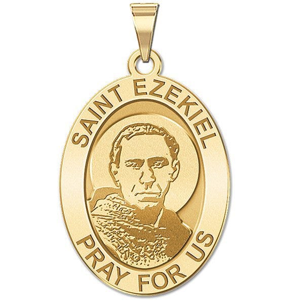 Saint Ezekiel Religious Oval Medal